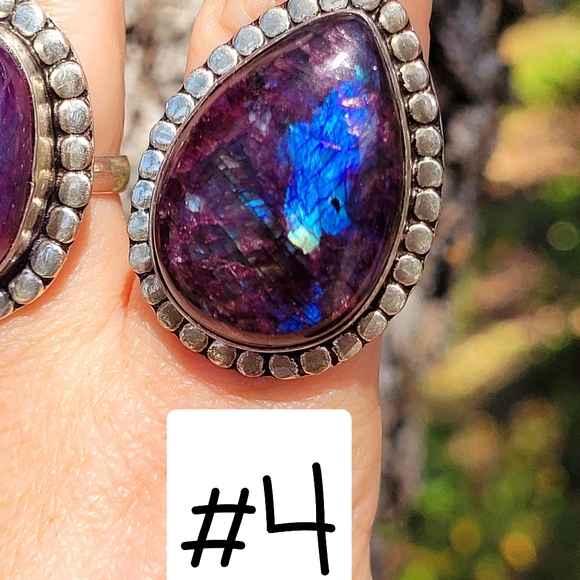 Pick Your Purple Labradorite .925 Ring for 2 rings  👈 - Picture 9 of 10